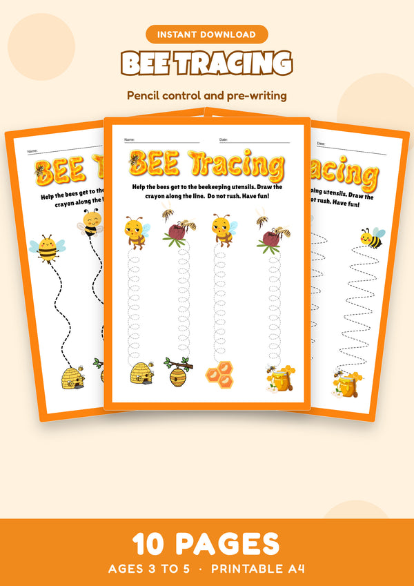 Bee Tracing: Pencil Control Practice