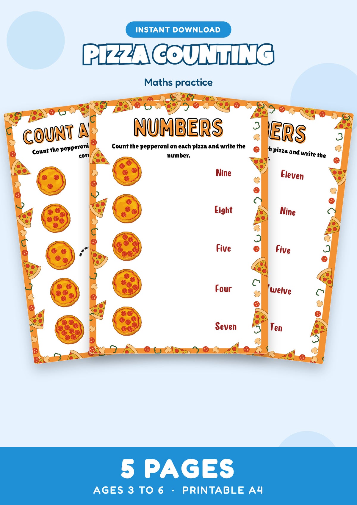 Pizza Counting: Maths practice preview