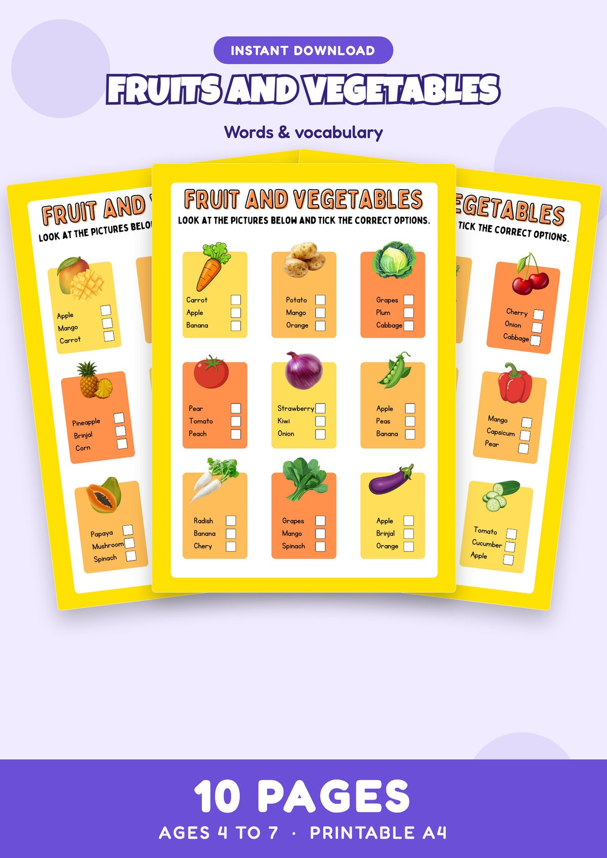Fruits and Vegetables: Learn to Identify preview