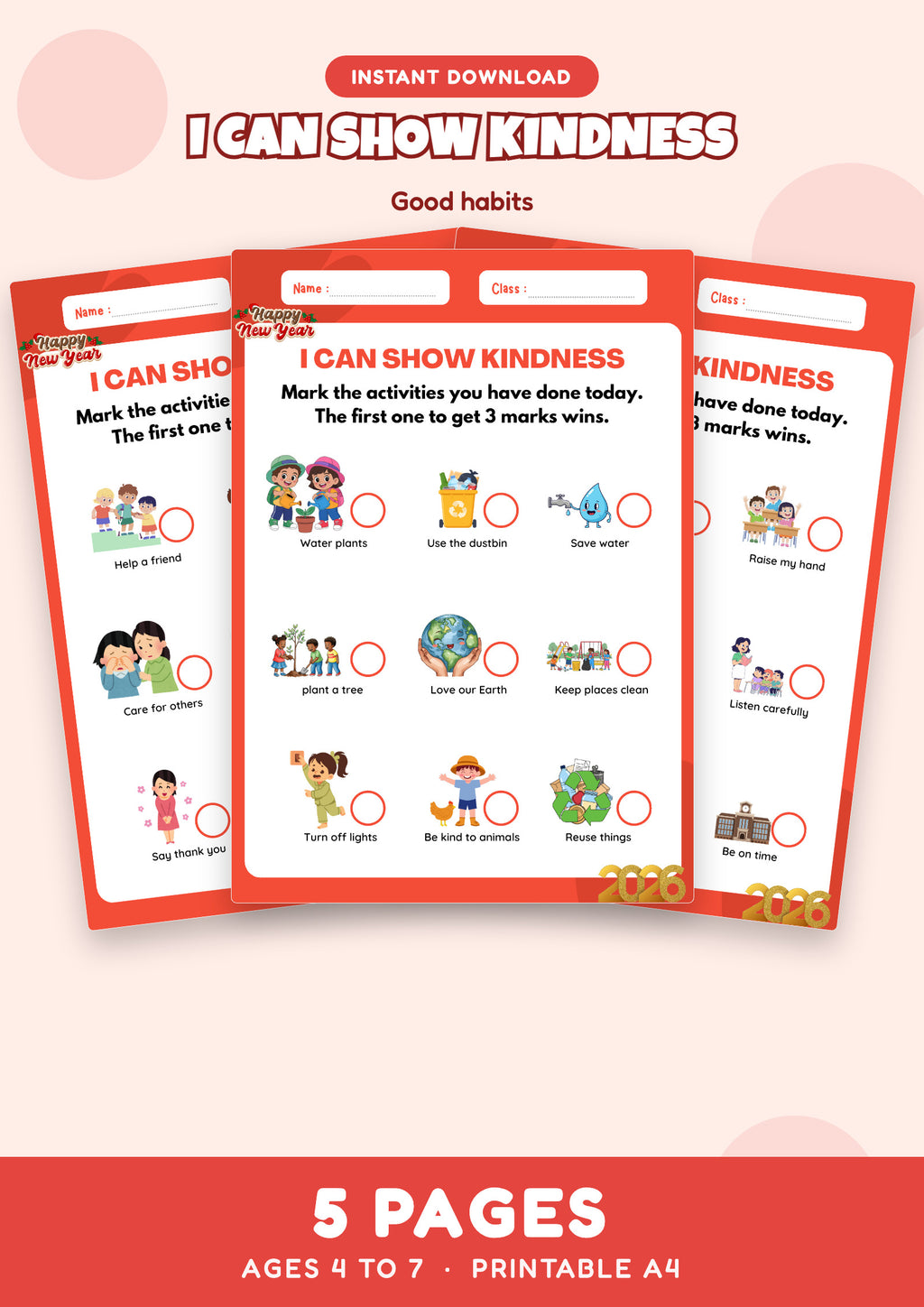 I Can Show Kindness: Good habits tracker preview