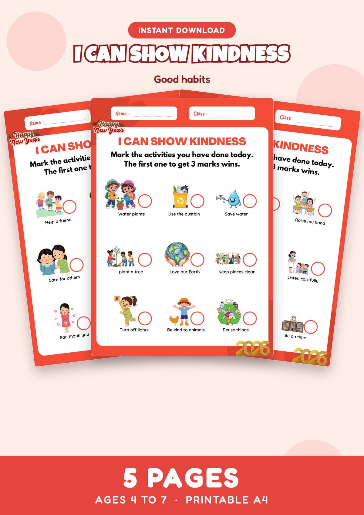 I Can Show Kindness: Good habits tracker preview