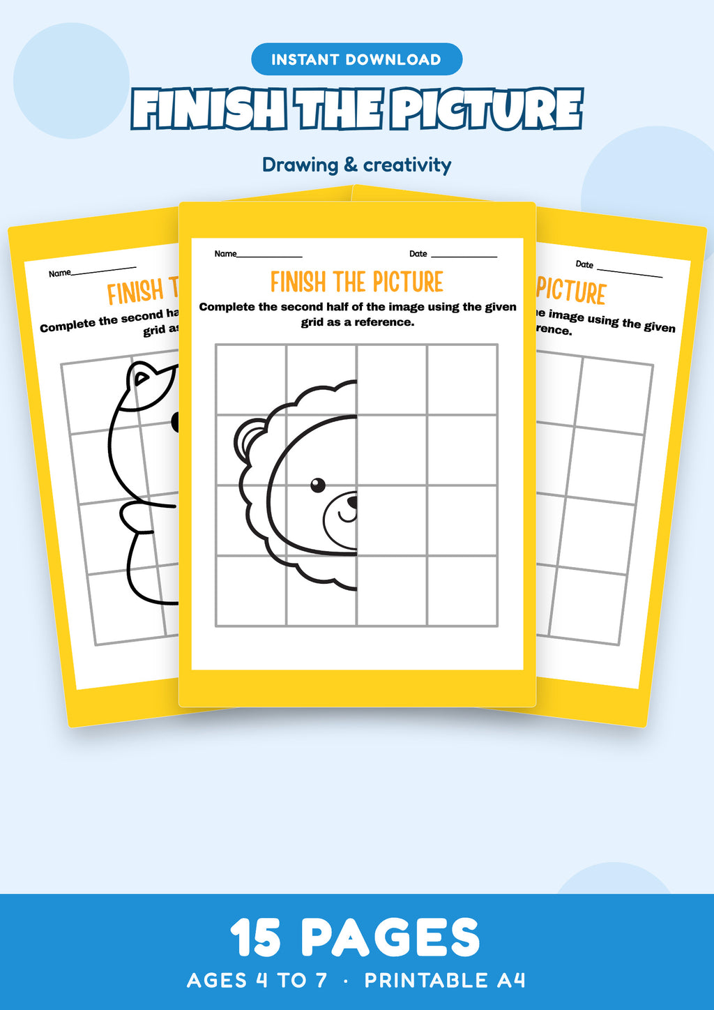 Finish the Picture: Grid drawing activity preview