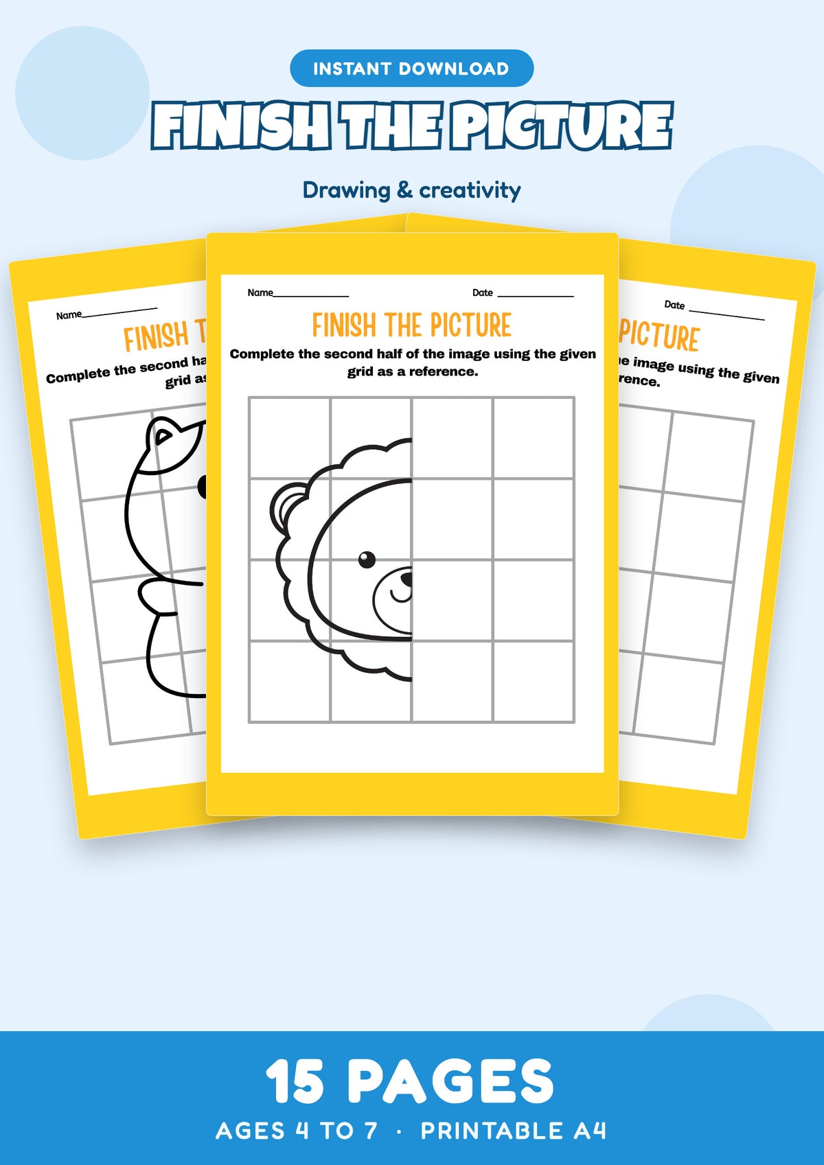Finish the Picture: Grid drawing activity preview