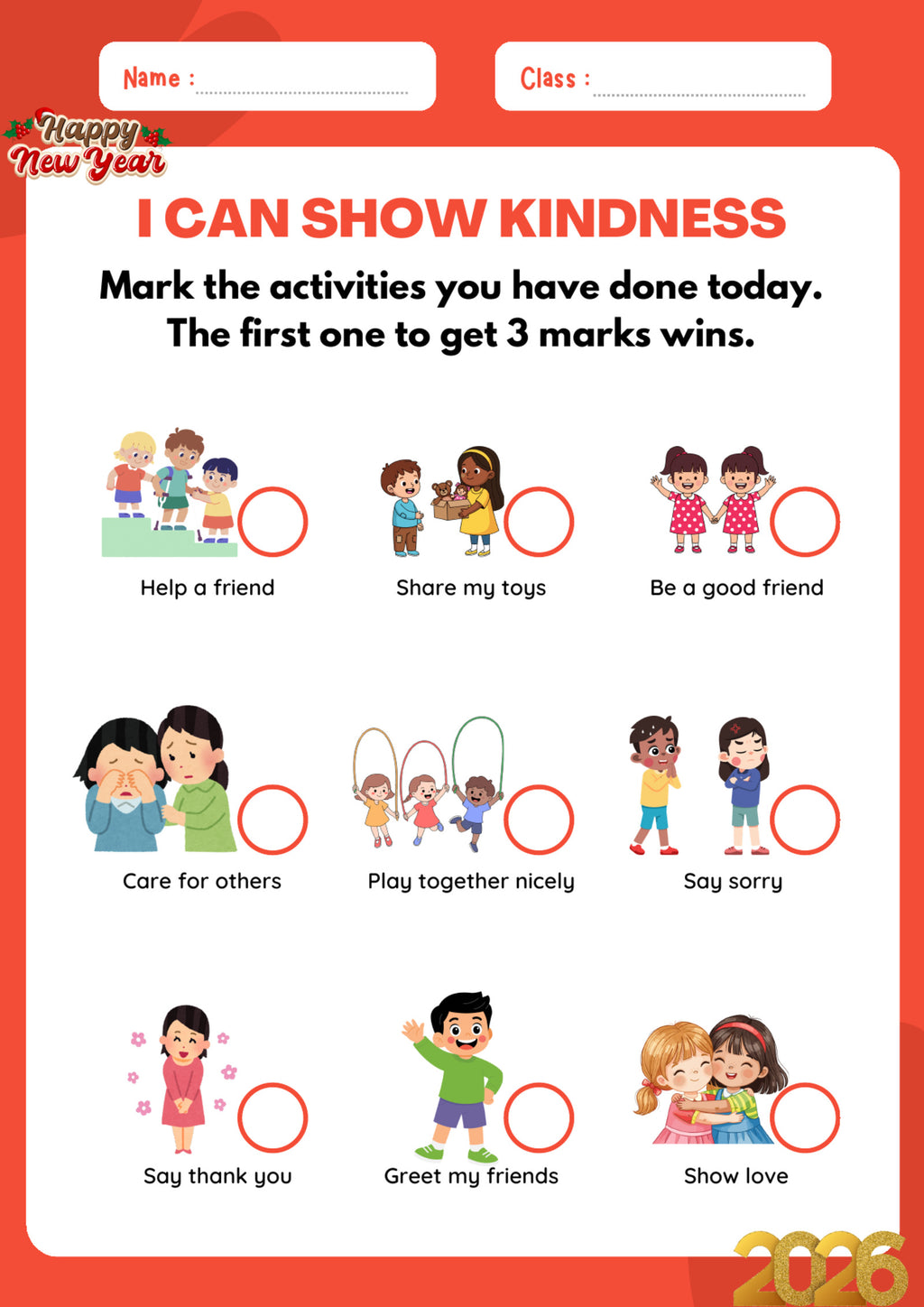 I Can Show Kindness: Good habits tracker preview