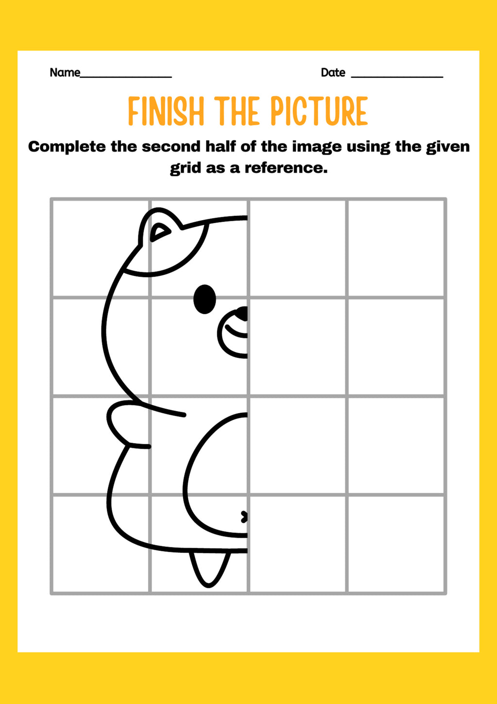 Finish the Picture: Grid drawing activity preview