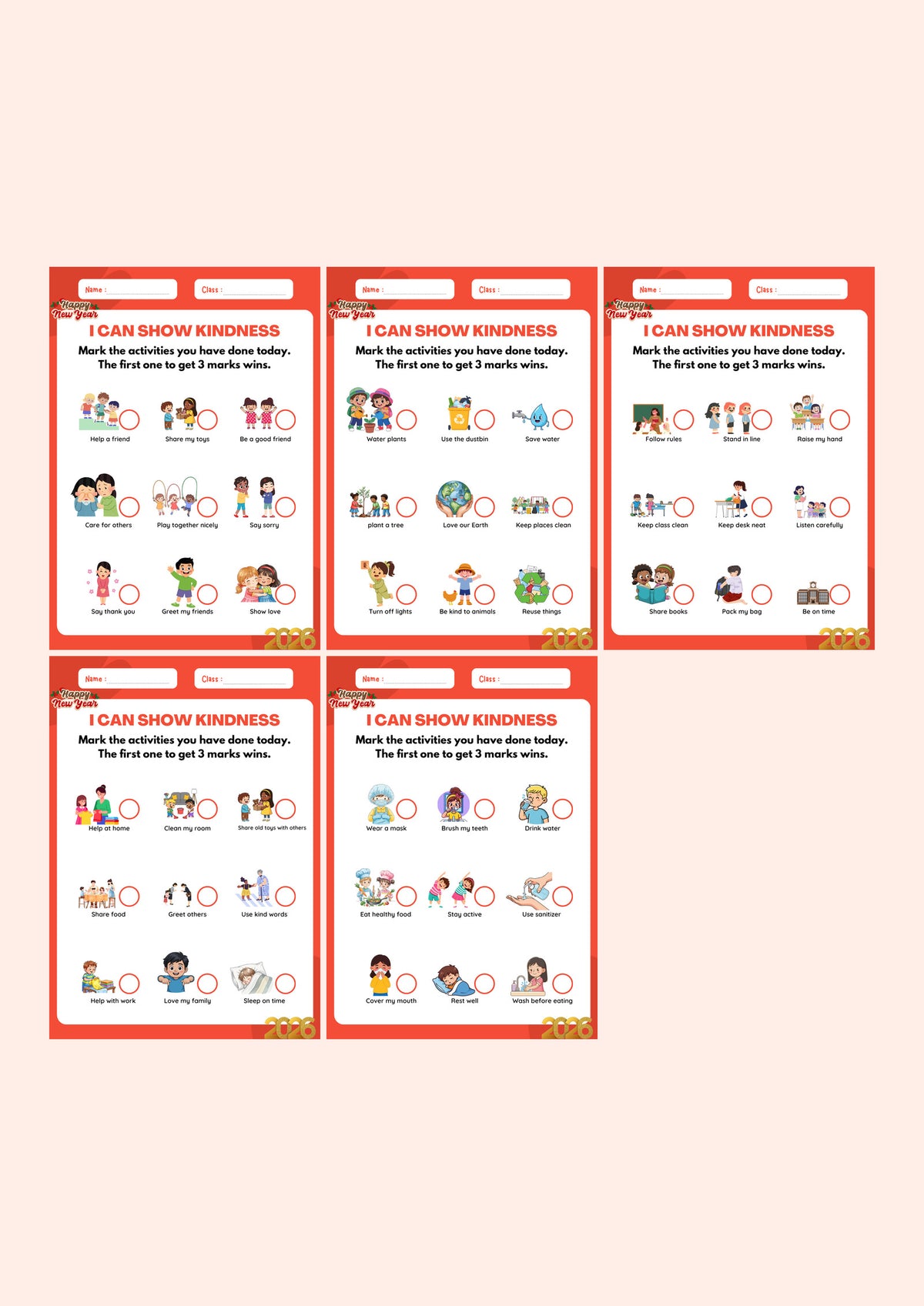 I Can Show Kindness: Good habits tracker preview